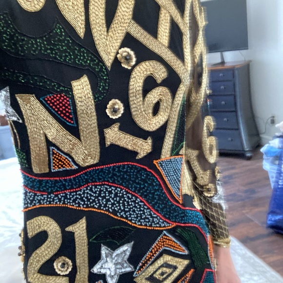 VINTAGE Fully Beaded Floor Length Gown - Picture 6 of 8